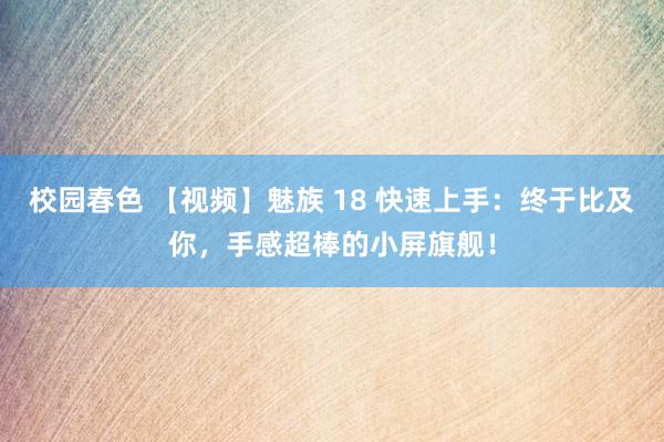 校园春色 【视频】魅族 18 快速上手：终于比及你，手感超棒的小屏旗舰！
